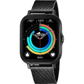 Lotus Smartwatch 50046/1 Horloge, herenhorloge, roestvrijstalen band, stappenteller, cadeau-idee (set, 2-delig, Met verwisselbare armband van zwarte kunststof)