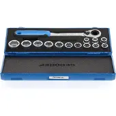 Gedore Dopsleutelset 19 SKU-20 14-delig 1/2 inch sleutelwijdtes 10-24 mm aantal tanden