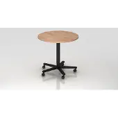 Hjh OFFICE PRO BISTRO 80R D - Systeem conferentietafel Walnoot Zwart Ø 80