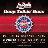 La Bella L-760FL Bassnaren Set Stainless Steel Flatwound Light Long Scale (043-104)