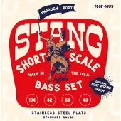 La Bella 760F-MUS Stang Short Scale Thru Body - Flat Wound snarenset voor basgitaar