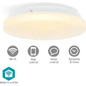 Nedis SmartLife Plafondlamp | Wi-Fi | RGB / Warm tot Koel Wit | Rond | Diameter: 260 mm | 1820 lm | 2700 - 6500 K | IP44 | Energieklasse: F | Android / IOS