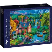 Bluebird Puzzle Colourful House near the Lake Puzzel 1000 Stukjes