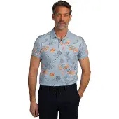 NZA Lichtblauwe poloshirt oranje bloemen print