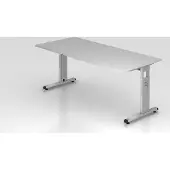 Hammerbacher O-Serie VOS Hoogteverstelbaar Bureau Rechthoekig Grijs C-Voet 1,800 (B) x 800 (D) x 850 (H) mm Spaanplaat, Staal