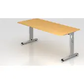 Hammerbacher O-Serie VOS Hoogteverstelbaar Bureau Rechthoekig Beuken C-Voet 1,800 (B) x 800 (D) x 850 (H) mm Spaanplaat, Staal