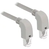 DeLOCK S/FTP CAT6a 10 Gigabit netwerkkabel haaks naar boven / haaks naar boven / grijs - LSZH - 1 meter