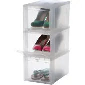 Iris Schoenenbox Dames - Kunststof - Transparant - Set van 3