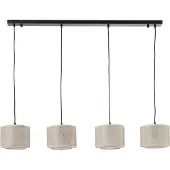 Brilliant Hanglamp Odar 4-lichts zwart met zandkleur