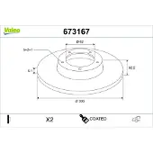 Valeo 673167 Remschijf