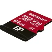 Patriot EP Series - Carte mémoire flash (adaptateur microSDXC vers SD inclus(e)) - 64 Go - A1 / Video Class V30 / UHS-I U3 / Class10 - microSDXC UHS-I