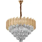 Toolight Hanglamp Met Kristallen G053-cp 80cm Gold