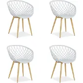 Homestyle4u Tuinstoelen - Set van 4 - Kunststof - Grijs