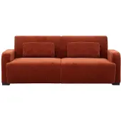 Vente-unique Driezitsslaapbank - clic-clac in terracotta chenille stof - LOMARIO