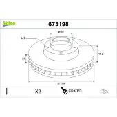 Valeo 673198 Remschijf