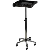 Gabbiano 265 Kappersassistent – Zwart – Verrijdbare Werktafel – In Hoogte Verstelbaar – Salon Trolley