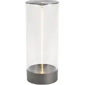 Konstsmide 7847-370 Edison L tafellamp/lantaarn | donkergrijs | voor binnen- en buitengebruik | draadloos | 0,7 W, 10–80 lm, 2700K | 13 x 13 x 32 cm