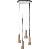 Brilliant Hanglamp rond Cadiz 4-lichts zwart met brons
