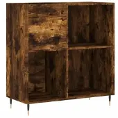 vidaXL Platenkast 84,5x38x89 cm bewerkt hout gerookt eikenkleurig