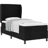 vidaXL Boxspring bed met matras met hoofdeinde Zwart 100 x 200 cm Stof