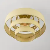 LumenXL Plafondlamp Mavro zacht geel met gelaagde stoffen kap