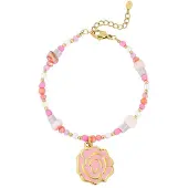 Yehwang Beaded rose armband - Roze - Verkleurt niet - Cadeau - Goudlief.nl