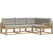 vidaXL Buiten bank set 3 st Wit en Lichtgrijs Polyester