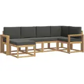 vidaXL Buiten bank set 6 st Wit en antracietkleurig Polyester