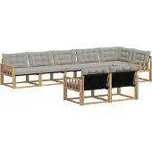 vidaXL Buiten bank set 8 st Wit en Lichtgrijs