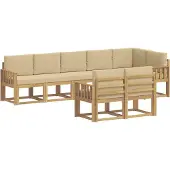 vidaXL Buiten bank set 8 st Wit en Beige Polyester