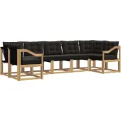 vidaXL Buiten bank set 7 st Wit en zwart