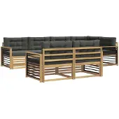 vidaXL Buiten bank set 7 st Wit en antracietkleurig Polyester