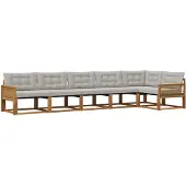 vidaXL Buiten bank set 6 st Naturel en lichtgrijs