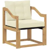 vidaXL Buitensofa Massief Acacia Hout Wit en crèmekleurig