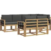 vidaXL Buiten bank set 7 st Wit en antracietkleurig Polyester