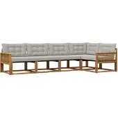 vidaXL Buiten bank set 5 st Naturel en lichtgrijs