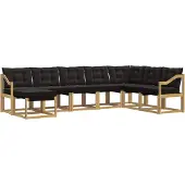 vidaXL Buiten bank set 8 st Wit en zwart