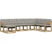 vidaXL Buiten bank set 8 st Wit en Lichtgrijs