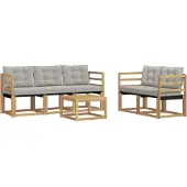 vidaXL Buiten bank set 6 st Wit en Lichtgrijs