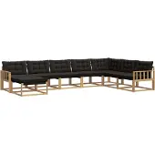 vidaXL Buiten bank set 8 st Wit en zwart Massief Acacia Hout