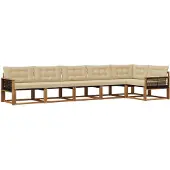 vidaXL Buiten bank set 6 st Natuurlijk en Beige
