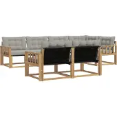 vidaXL Buiten bank set 7 st Wit en Lichtgrijs