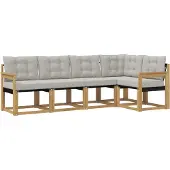 vidaXL Buiten bank set 5 st Wit en Lichtgrijs