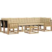 vidaXL Buiten bank set 8 st Wit en Beige