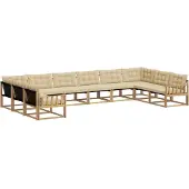 vidaXL Buiten bank set 10 st Wit en Beige