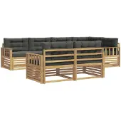 vidaXL Buiten bankenset 7 st Wit en antracietkleurig Polyester
