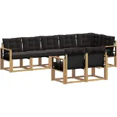 vidaXL Buiten bank set 8 st Wit en zwart