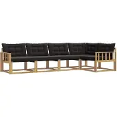 vidaXL Buiten bank set 5 st Wit en zwart