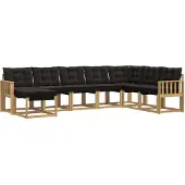 vidaXL Buiten bank set 8 st Wit en zwart
