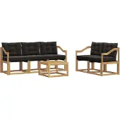 vidaXL Buiten bank set 6 st Wit en zwart